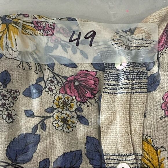 Hope Springs Women’s Blue & Cream Pleasant Top Striped Floral Boho Hippie 2XL - Picture 13 of 13